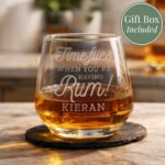 Personalised 'Time Flies When You're Having Rum' Glass Tumbler - Image 3