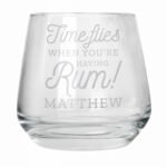 Personalised 'Time Flies When You're Having Rum' Glass Tumbler - Image 5