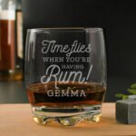 Personalised 'Time Flies When You're Having Rum' Glass Tumbler - Image 3