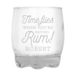 Personalised 'Time Flies When You're Having Rum' Glass Tumbler - Image 5