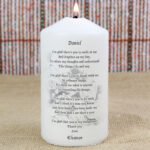 Personalised Godparent Poem Pillar Candle