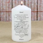 Personalised Godparent Poem Pillar Candle