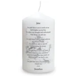 Personalised Godparent Poem Pillar Candle - Image 3