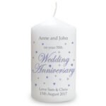 Personalised 'On Your Wedding Anniversary' Pillar Candle - Image 4