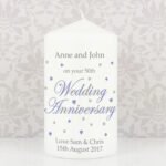 Personalised 'On Your Wedding Anniversary' Pillar Candle