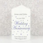 Personalised 'On Your Wedding Anniversary' Pillar Candle - Image 2