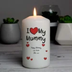 Personalised 'I Heart My' Pillar Candle