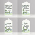 Personalised Blue Church Design Pillar Candle - Image 2