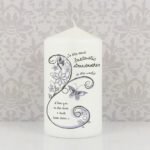 Personalised Any Message Flower & Butterfly Design Pillar Candle