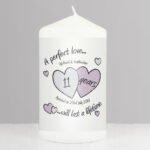 Personalised 'A Perfect Love...' Any Anniversary Pillar Candle