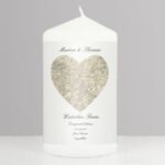 Personalised 1896-1904 Revised New Heart Map Design Pillar Candle