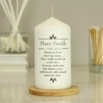 Personalised Sentiments 'Those We Love' Memorial Pillar Candle - Image 3