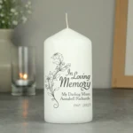 Personalised 'In Loving Memory' Memorial Pillar Candle - Image 2