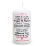 Personalised 'We Go Together Like....' Pillar Candle - Image 3
