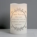 Personalised Any Message Ornate Frame Design LED Pillar Candle - Image 4