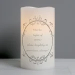Personalised Any Message Ornate Frame Design LED Pillar Candle - Image 3