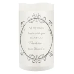 Personalised Any Message Ornate Frame Design LED Pillar Candle - Image 5