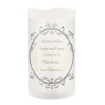 Personalised Any Message Ornate Frame Design LED Pillar Candle - Image 6