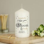 Personalised 'I Love You To the Moon & Back' Pillar Candle - Image 2
