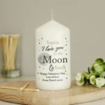 Personalised 'I Love You To the Moon & Back' Pillar Candle - Image 4