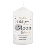 Personalised 'I Love You To the Moon & Back' Pillar Candle - Image 5