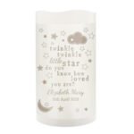 Personalised 'Twinkle Twinkle Little Star' LED Night Light Pillar Candle - Image 3