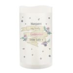 Personalised Any Message Garden Bloom Design LED Pillar Candle - Image 5