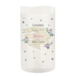 Personalised Any Message Garden Bloom Design LED Pillar Candle - Image 6