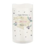 Personalised Any Message Garden Bloom Design LED Pillar Candle - Image 8