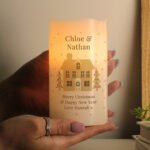 Personalised Festive Christmas Village Design LED Pillar Candle - Image 2