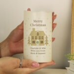 Personalised Festive Christmas Village Design LED Pillar Candle - Image 3