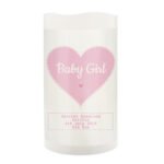 Personalised Stitch & Dot Pink Heart Night Light LED Pillar Candle - Image 5