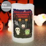 Personalised Halloween Themed Night Light LED Pillar Candle - Image 3