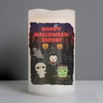 Personalised Halloween Themed Night Light LED Pillar Candle - Image 5