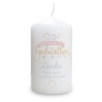 Personalised 'I Am Glad That You're My Godmother' Pillar Candle - Image 3