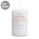 Personalised 'I Am Glad That You're My Godmother' Pillar Candle - Image 4