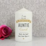 Personalised 'I Am Glad That You're My...' Pillar Candle