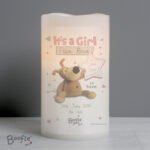 Personalised Boofle 'It's a Girl' Night Light LED Pillar-Candle