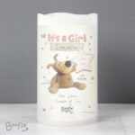 Personalised Boofle 'It's a Girl' Night Light LED Pillar-Candle - Image 2