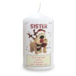 Personalised Boofle Christmas Reindeer Design Pillar Candle - Image 4