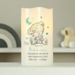 Personalised Tiny Tatty Teddy Blue LED Night Light Pillar Candle