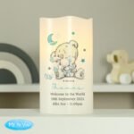 Personalised Tiny Tatty Teddy Blue Night Light LED Pillar Candle