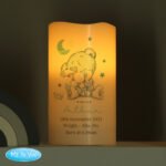 Personalised Tiny Tatty Teddy Blue Night Light LED Pillar Candle - Image 2