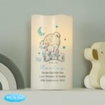 Personalised Tiny Tatty Teddy Blue Night Light LED Pillar Candle - Image 4