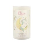 Personalised Baby Unicorn Design Night Light LED Pillar Candle - Image 4