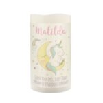 Personalised Baby Unicorn Design Night Light LED Pillar Candle - Image 5