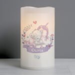 Personalised Tiny Tatty Teddy Unicorn Design LED Night Light Pillar Candle