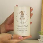 Personalised Any Message Christmas Gonk Design LED Pillar Candle - Image 3