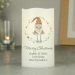 Personalised Any Message Christmas Gonk Design LED Pillar Candle - Image 4