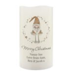 Personalised Any Message Christmas Gonk Design LED Pillar Candle - Image 5